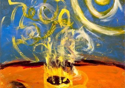 energetic painting of coffee mug steam