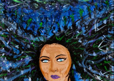 abstract, vivid painting titled "lulu"