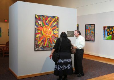 photo of mendoza's artworks in a gallery