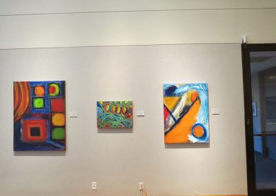 photo of mendoza's artworks in a gallery