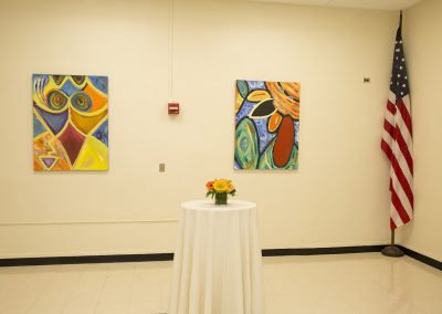 photo of mendoza's artworks in a gallery