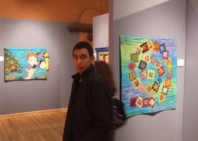 photo of a man at mendoza's art show