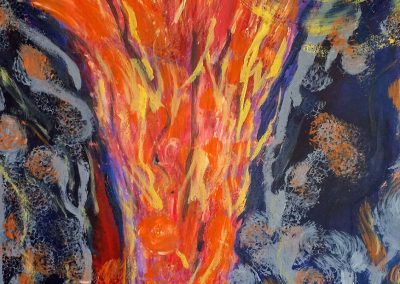 abstract painting of a wildfire