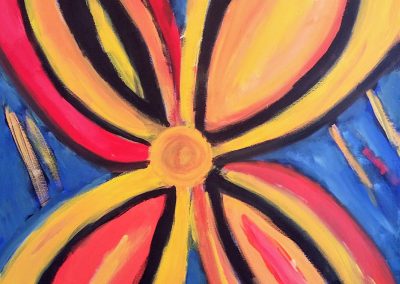 expressive, abstract painting of a flower