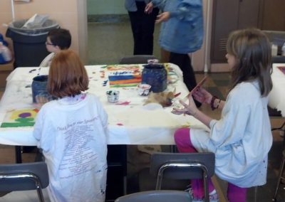 children making artwork