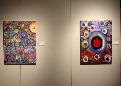 photo of mendoza's artworks in a gallery