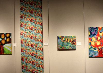 photo of mendoza's artworks in a gallery