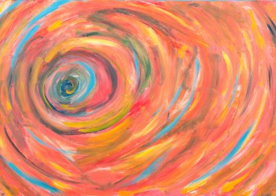 painting of vivid, abstract spiral