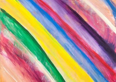 abstract painting with vivid diagonal lines