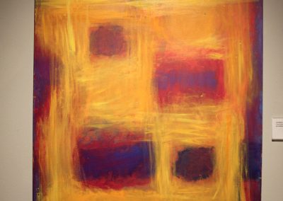 photo of mendoza's artwork of an abstract, colorful painting