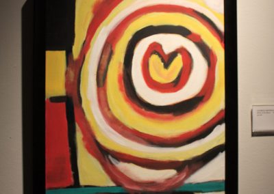 photo of mendoza's artwork of an abstract, colorful painting