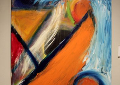 photo of mendoza's artwork of an abstract, colorful painting