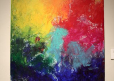 photo of mendoza's artwork of an abstract, colorful painting