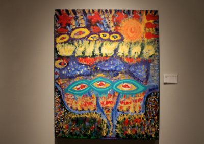 photo of mendoza's artwork of an abstract, colorful painting