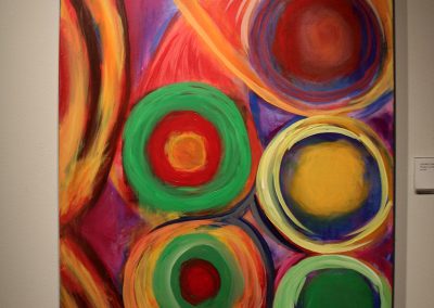 photo of mendoza's artwork of an abstract, colorful painting