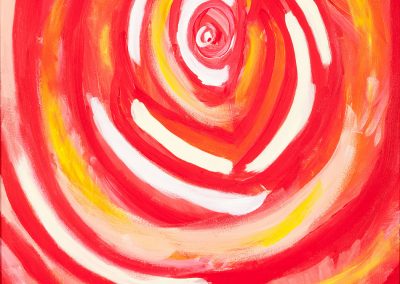 painting of abstract, red rose