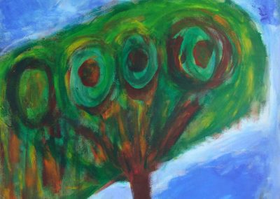 abstract, vivid painting of tree