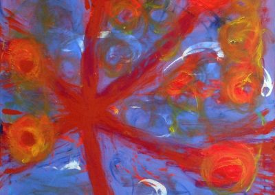 abstract, vivid painting of tree