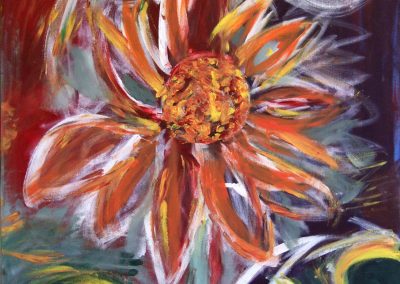 painting of a flower resembling fire