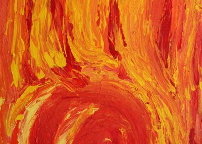 abstract painting of a fire