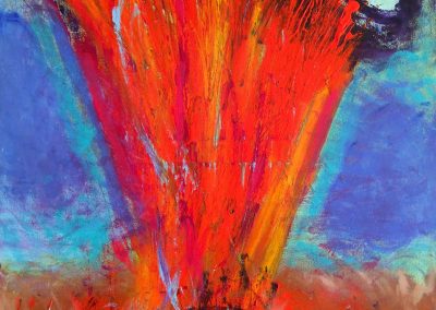 abstract painting of a wildfire