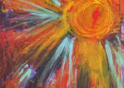 abstract painting of the sun