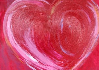 painting of a red heart