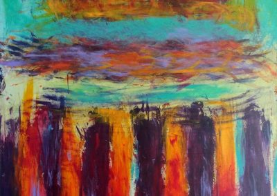 painting of vivid, abstract landscape